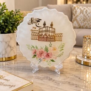 5" Hajj Mubarak Resin Art – Kaaba Islamic Tabletop Décor
